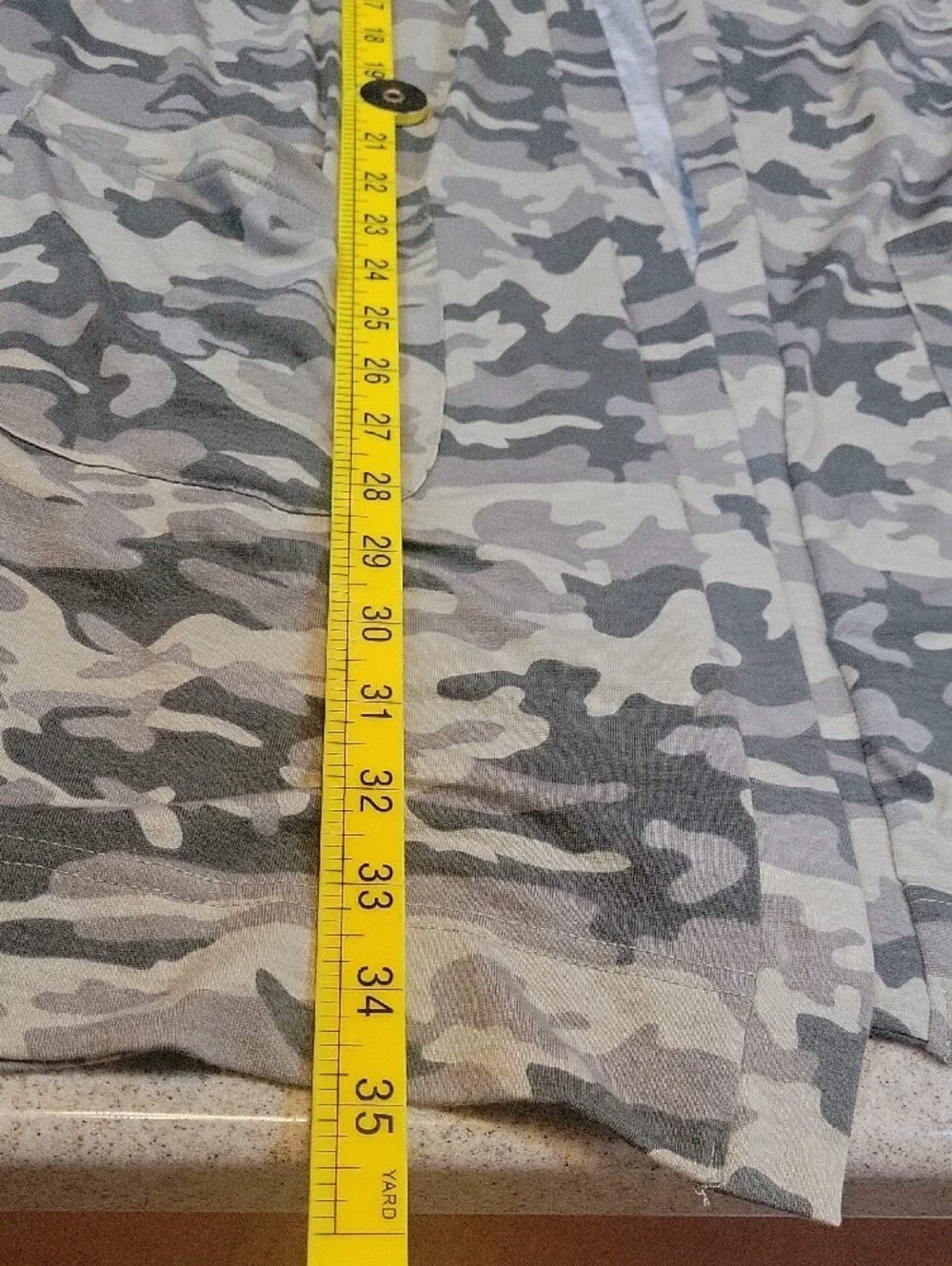 Tickled Teal Women's Camo Open-Front Cardigan Size Large Stretch